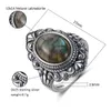 Band Rings Oval Natural Labrador Ring Mens 925 Sterling Silver Ring Finger Ring Vintage Gemstone Ring Jewelry Party Gift Q240427
