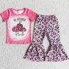 Vêtements Ensemble design pour enfants vêtements filles Bell Bottoms Tenues Boutique Toddler Baby Girl Fashion Pantalon à manches courtes Set Wholesale