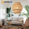 Chandeliers Handwork Bamboo Rattan Lamp Rustic Handicraft Hanging Handmade Pendant For Home Decor Living Light