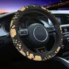 Steering Wheel Covers 38cm Car Flower Floral Peony Soft Oriental Style Braid On The Cover Automobile Accessory