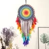 Grote kleurrijke droomvangers voor slaapkamer volwassen boho dream catcher muur decor voor meisjes hangende ornament kamer decoratie 3158