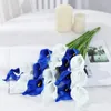 Dekoratif Çiçekler 20 PCS DIY gelin düğün buket centerpieces için yapay calla zambak ev dekor (mavi ve beyaz)