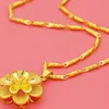 Premium Quality 24kGold 999 Womens Necklace 3D Large Pendant AU750 Flower Podhuesca Choiriya Luxury Jewelry 240422