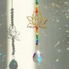 Decorações de jardim Crystal Sun Catcher Lotus pendurado suncatcher arco -íris maker chakra apanhador leve vitral Janela de vidro Decoração de jardim ao ar livre