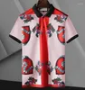 Men's Polos Summer Mens Camisetas Polo com Cartas Designer de Moda para Men High Street Tee T-shirt Classic Short Sleeve Tops Clothing Multi