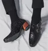 Swobodne buty wspaniałe vintage dekoracyjny wzór wzrost wzroście buta ślubnego Szczupły spiczaste palce u nogi na windzie mężczyźni skóra