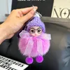 Keychains Plush Doll Pompom Sleeping Baby Keychain suave de moda suave llavero lindo bolso colgante