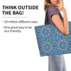 Shopping Bags Geometric Blue Canvas Tote Bag With Strong Handle Reusable Grocery Washable Eco-Friendly School Beach For Women Girls