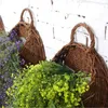 Flaschen handgefertigt gewebte Hängekorb natürliche Korbspeicher für Hausgarten Hochzeits Wanddekoration Promotion
