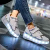 Boots Boys Girls Roller Shoes LED Light Up Usb Charges Children Skate Skate Casual Skateboard Shoes Sports Chaussures