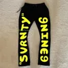 Black Casual Pants Men and Women Ins Letters Gedrukte katoen Y2K Hundred Sports Pants Street Style Loose Comfortable Pants 240410
