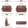 Misportés Vintage Vintage en cuir en cuir Mencasse pour hommes 16 "Sacs d'ordinateur portable Crazy Horse Messenger Handsbag How Hide Idea Gift for Men