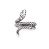 Band Rings Fashionable Antique Silver Metal Punk Open Adjustable Design Snake Animal Exaggerated Finger Ring Womens Party Jewelry Q240427