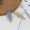 Colliers pendants Doreenbeads Fashion Charmes de poisson de style japonais pour fabrication de collier de l'émail émail animal océan DIY RÉSULTATIONS 27 x 11 mm 10