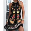 Sommer ärmellose Neckholder gedrucktes Kleid Frauenkleidung 845