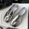 Designer Silver Tabi Ninja appartements femmes éclatement de motif en cuir