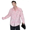 Mäns avslappnade skjortor Luzhen Stylish Elegant Printed Loose Long Sleeve Tops 2024 Original Luxury Social Handsome Fashion Korean Shirt LZ2796