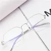 Ny retrometall oregelbunden polygon halvram platt glasögon män och kvinnor kan matcha myopisk anti - blå T7083