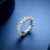 Damesband tiifeany ring sieraden dames bloemen s925 verzilverde gouden stijl gesimuleerde diamant full circle dagelijkse decoratie