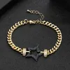 Zlxgirl Fashion Women and Men Star Shape Zircon Armband Jewelry AAA PAVED ZIRCONIA DUBAI GOLD BLANGLES PAR 240424