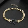 Zlxgirl Fashion Women and Men Star Form Zirkonarmband Schmuck aaa aaa aaa gepflasterte Zirkonia Dubai Gold Bangles Paar 240424