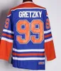 99 Wayne Gretzky Vintage Hockey Jerseys Black White Navy Blue Yellow Purple Orange Alternate Embroidery Jersey Uniforms