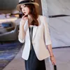 Costumes féminins Small Suit High-Dee Fashion Short Jacket Professional Slim Fit Leisure One Button Outwear Top à manches de trois quarts