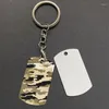 Dog Tag Sublimation Blank Camouflage Keeychains Trasferimento Stampa Fai da te Case personalizzate Tocchetto stampato due lati