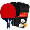 Paddles de tenis de mesa 2 raquetas 3 bolas Ping pong Jugador profesional para principiantes Juego de entrenamiento 240419