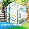 Greenhouse for Outdoors with Screen Door Windows 3 Tiers 8 Shelves Mini Walkin Portable Plant Garden Green House Kit Heavy 240415