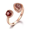Высококачественные кольца из розового золота S925 Стерлинговое серебро Открытое кольцо для женщин, высококачественные и модные роскошные украшения для годовщины помолвки женщин