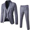 Men's Suits Elegant Formal Man Suit For Wedding 2024 Slim Fit One Button 3-Piece Blazer Dress Business Party Jacket Vest & Pant