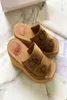 Coe Paris Designer Slipper Woody Espadrille Wedge Mule Plattform Sandalen Strandkupfer weiß schwarzer beige rosa Sommer Slipper6855255