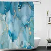 Texture inchiostro in marmo gradiente tende doccia impermeabile vernice astratta tende da bagno colorato tenda da bagno per la casa con gancio 240419