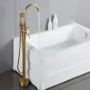 Brass Bathtub Faucet Swive Spout Tub Mixer Tap with Hand shower Bath Shower Mixer Floor Standing Faucet Shower Antique Bronze