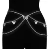 Riemen drie lagen vlinder hanger taille taille ketting body nachtclub feest stralen sieraden voor vrouw tieners meisje