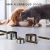 Outils de mesure Scoop de nourriture pour chiens en acier inoxydable avec tasse à deux packs: 1 Cup et 1/4 Cup-Perfect pour Portionnement précis des repas pour animaux de compagnie