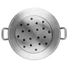 Ciotole a vapore da 27,5 litri con coperchio in alluminio per la maggior parte delle stufe (solo lavaggio a mano) Tamale di brodo grande brodo a vapore bollente