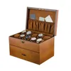 2 lager Titta på förvaringslådor Case Wood Watches Organizer With Lock Men Watch Display Present Boxes Jewely Holder 904L Steel Strip 240425