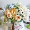 Dekorative Blumen Single Blumenstrauß gefälschte Blumensimulation Hochzeit Road Blei Handhernte Home Decoration Rose Power