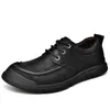 Sapatos casuais lihuamao vaca couro de couro browofer ao ar livre tênis oxford sneaker cleace up street style