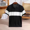 Polos pour hommes Polos Polo Polo Daily Business Casual Casual Striped Short-Sheeve T-shirt 2024 V-Neck Knit Summer.3xl-M