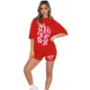 Meisje wit shirt sets dames t -shirt designer t shirt zomer tops losse kleur sweatshirt tee luxe casual kleding getij gespoten tops dames foxys tracksuit suit