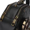 Taillenbeutel Retro Punk PU Leder Crossbody Bag Gothic Handy Geldbeutel Steampunk Schwarz einstellbare Straps Tasche Zeiger Dekorative Brieftasche