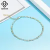 Rinntin Real 925 Sterling Silver Top Kwaliteit 14K Gold Ploated Figaro Anklet Chain For Women Girls Daily Foot Main Juwelse SA07 240412