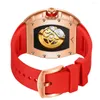 Zegarki na rękę luksusowe zegarki Men Onola moda pusta, pełna automatyczna mechaniczna taśma wodoodporna zegarek dla montres pour hommes zegar