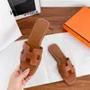 Home Oran Paris Slippers Womens L One Character Sandals for Womens Summer Outings 2024 New Fashion Celebrity Trendy Travel Flat Bottomed Leather Beach Slippers