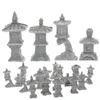 Décorations de jardin Miniature Stone Lantern Farmhouse Simulate Pagoda Model Resin Adorables Lanternes chinoises