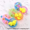 Baby Bath Toys Kids Floating Bath Toys Mini Swimming Rings Rubber Yellow Ducks Fishing Net Washing Swimming Toddler Toys Water Fun