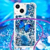 Études téléphoniques sur le sable rapide pour iPhone 15 14 13 12 11 MINI plus max motifs de fleurs couverture du boîtier liquide long